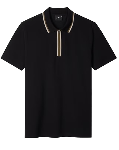 Paul Smith - Contrast Tipping Zip Polo - Black